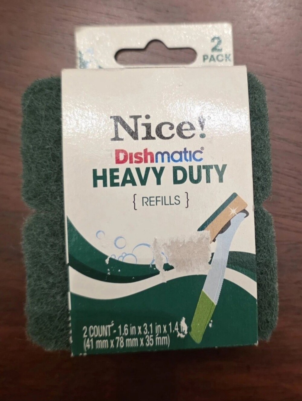 New Dishmatic Heavy Duty Sponges Refills Kitchen Dishes Pots Pans Home Brush